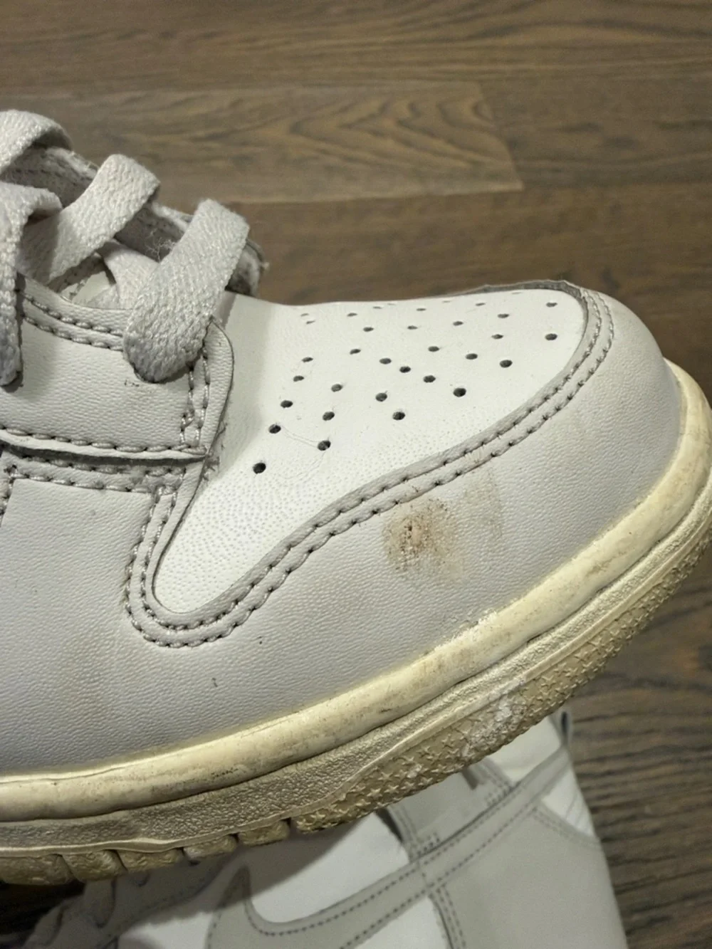 Nike High-Top Sneaker in White and Light Grey - Picture 10 of 13